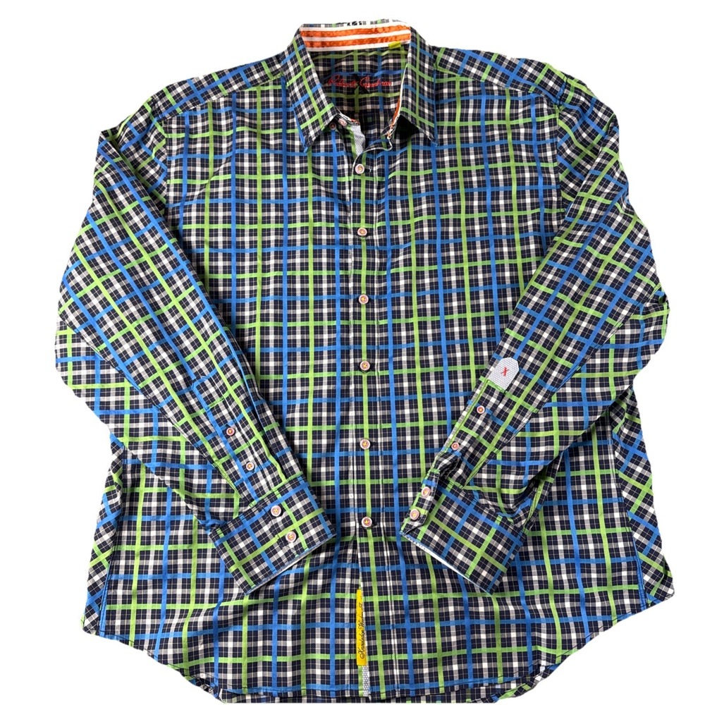 Robert Graham Long Sleeve Button Up Shirt Size 3 XL